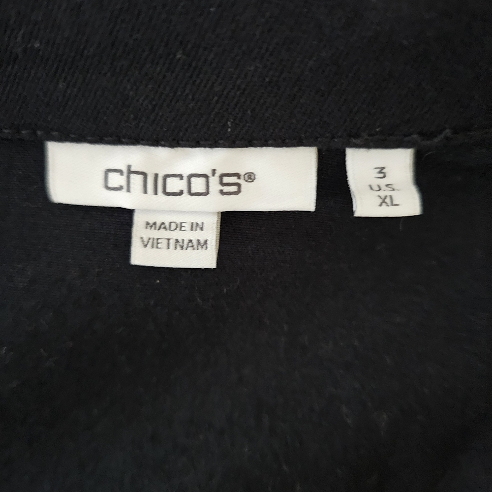 Chico's Black Peplum Jacket - 14-16 (Chico's Size 3 Never Worn) - Picture 4 of 5